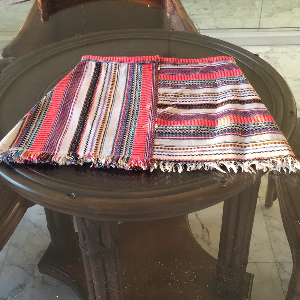 Multi color fringe mini skirt sZ medium waist 28